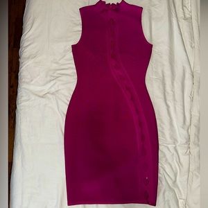 Magenta bandaged dress with keyhole designs (Fashion Nova) Medium